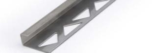 Profilé de rive en acier inoxydable pour carrelage, finition angle.