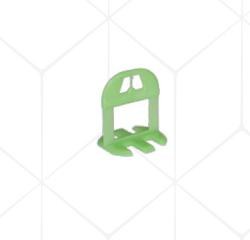Croisillon de nivellement pour carrelage, clip plastique vert.