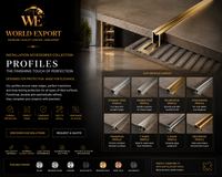 Affiche de marque World Export — Bordures inox & finitions.