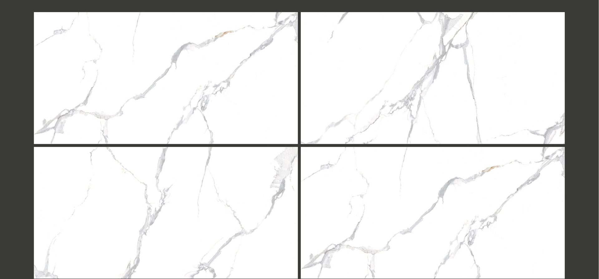 Carrelage grand format effet marbre, décor Agata Statuario, fini glossy, 600×1200mm.