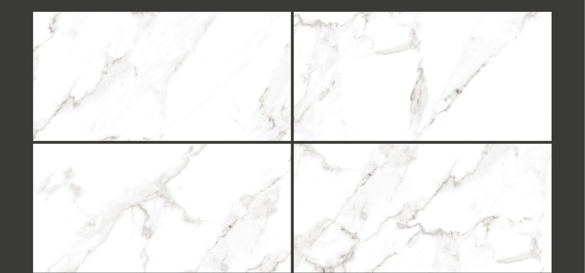 Carrelage grand format effet marbre, décor Atlas Calactta, fini glossy, 600×1200mm.