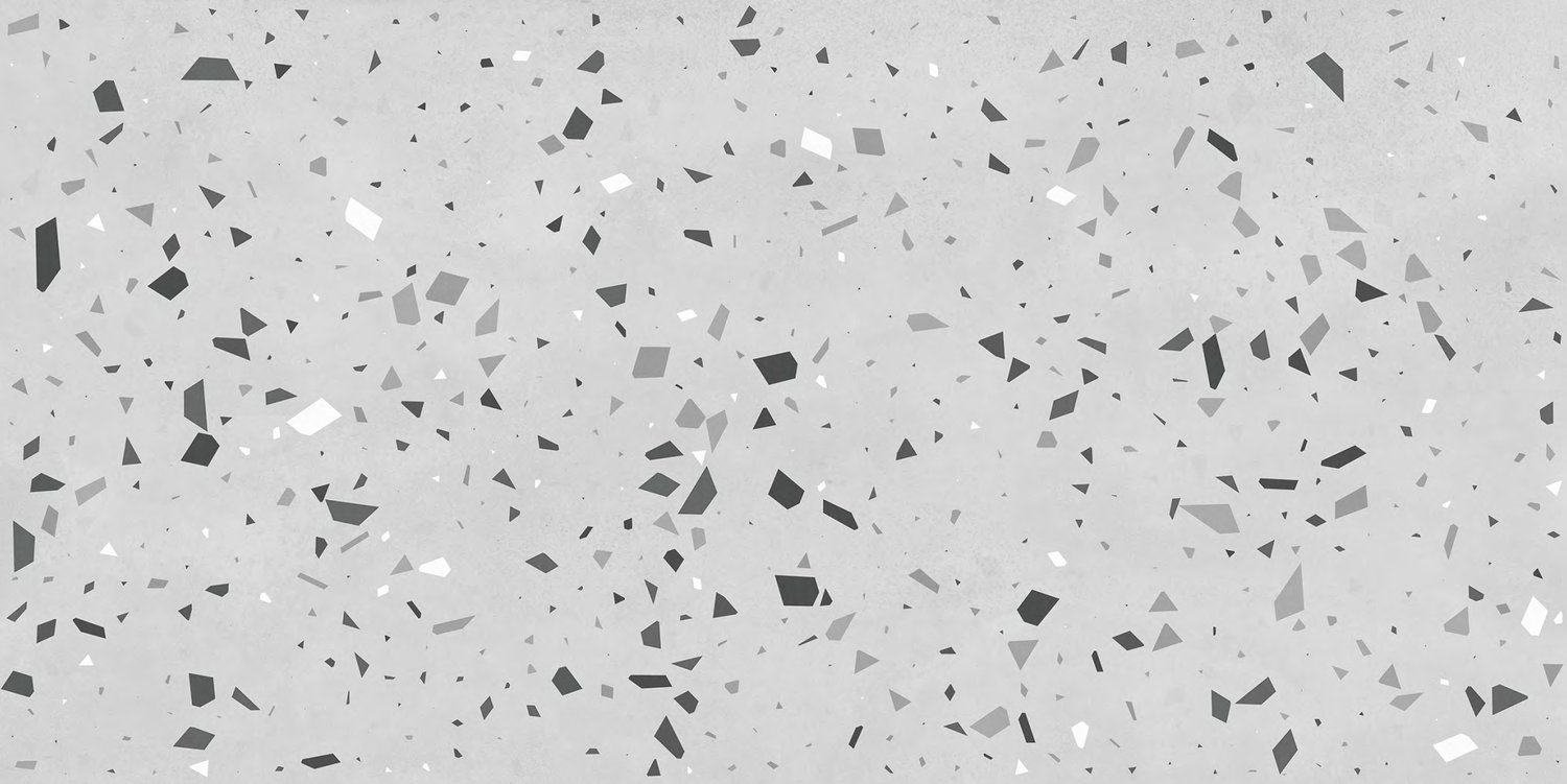 Floris Terazzo Grey, carrelage grand format 600 × 1200 mm (60 × 120 cm), fini mat, World Export & Co.