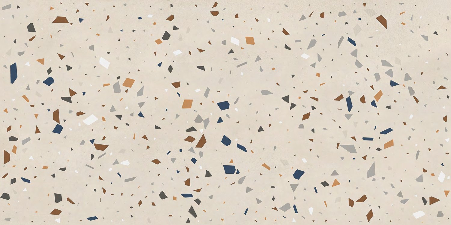 Floris Terazzo Multi, carrelage grand format 600 × 1200 mm (60 × 120 cm), fini mat, World Export & Co.