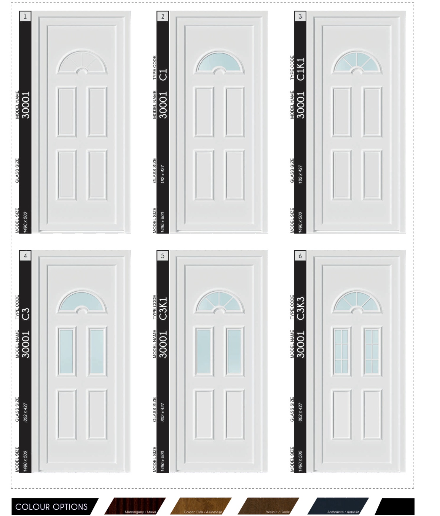 Série Classique — modèles de panneaux de porte décoratifs World Export.