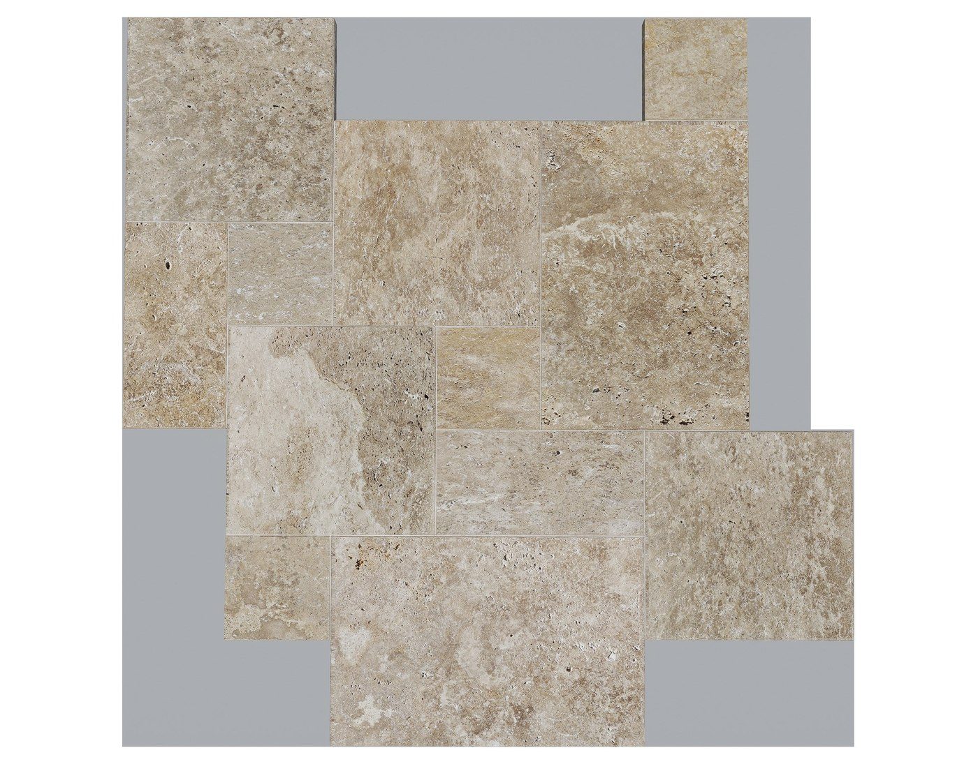 Dallage travertin Classic Mix Premium, motif Opus, World Export & Co.