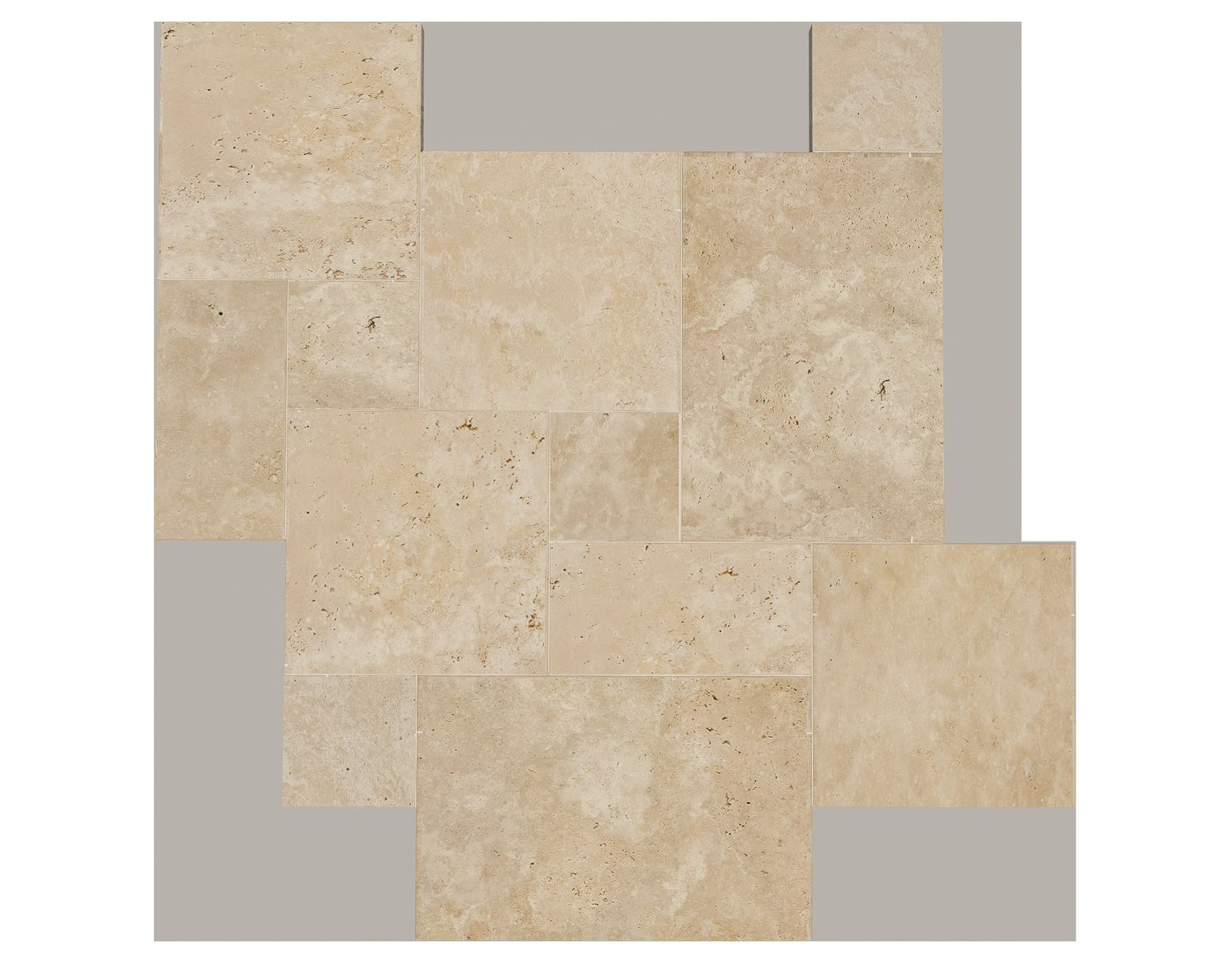 Dallage travertin Light Mix Premium, motif Opus, World Export & Co.