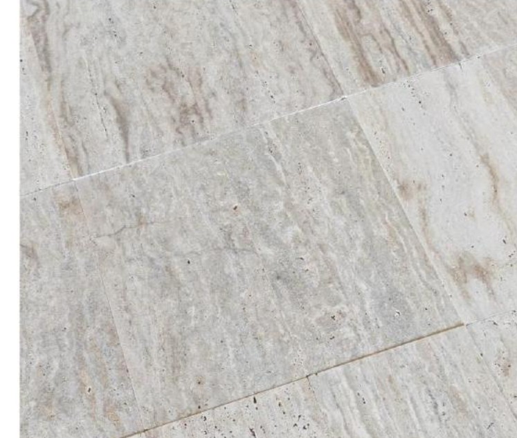 Dallage travertin Antique Light Vein Cut, motif linéaire, World Export & Co.