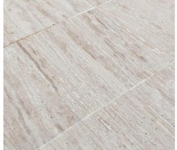 Dallage travertin Light Mix Vein Cut, motif linéaire, World Export & Co.